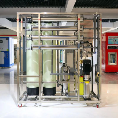 500L/H 1.7kW-380-415V 2x FRP δεξαμενές Αμυδρό νερό Αντίστροφη όσμωση