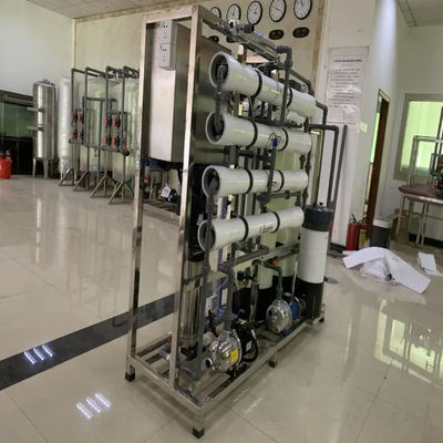 1TPH 2xFRP δεξαμενές Υδραυλικό σταθμό αντίστροφης όσμωσης για πόσιμο / γεωργικό / άρδευση