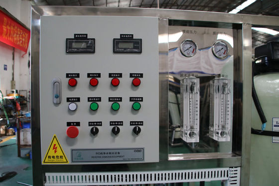 PRO-FD40160 1TPH Σύστημα αντίστροφης όσμωσης αλμυρού νερού SS304 Σκιντ Μάουντ 2.1kW TDS<2000ppm