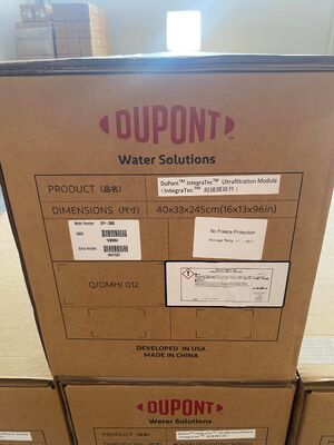 Μονάδα μεμβράνης υπερδιήθησης Dupont SFP-2880 PVDF με επιφάνεια μεμβράνης 77 m² και μέγεθος πόρων 0,03 μm για εξωτερική προς εσωτερική διήθηση