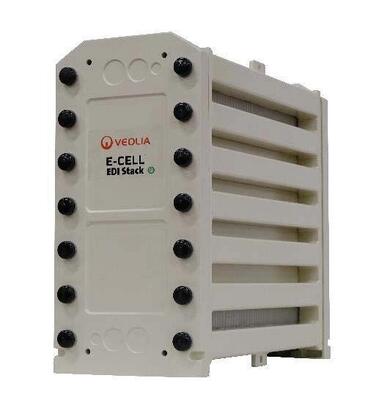 Ε-Cell MK-9 EDI Stack για την παραγωγή νερού υψηλής καθαρότητας με εύρος ροής 18,5-44,0 GPM και χωρίς χημική αναγέννηση στο ανοξείδωτο χάλυβα