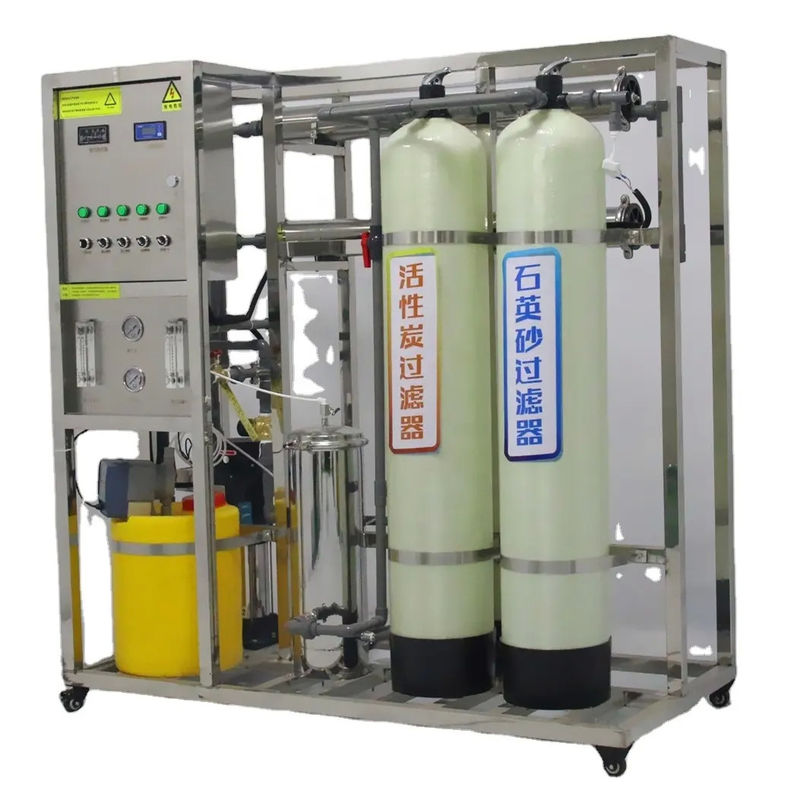 500L/H 1.7kW-380-415V 2x FRP δεξαμενές Αμυδρό νερό Αντίστροφη όσμωση