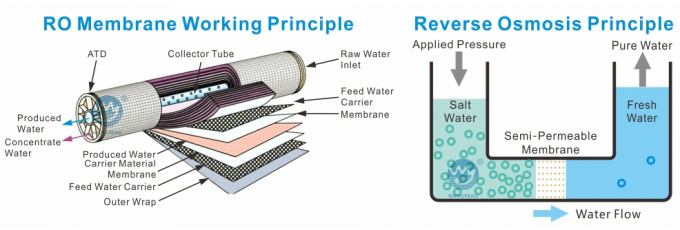 5TPH 7.4kW-380-415V 3xSS304 δεξαμενές Βραχτόνερο Αντίστροφη όσμωση σταθμός ύδρευσης 0